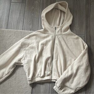 BDG Off-White Zip-Up Hoodie